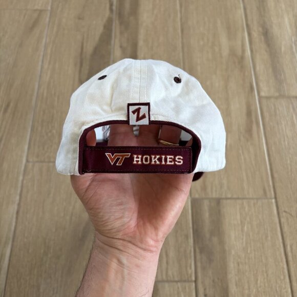 Zephyr Virginia Tech Hokies Adjustable Hat Unisex White Maroon College Sports - Picture 5 of 8